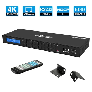 TESmart 4K UHD HDMI Matricos 8x8 Jungiklis HDCP1.4 ,IR RS232 TCP/IP Valdymo Rack-Moun