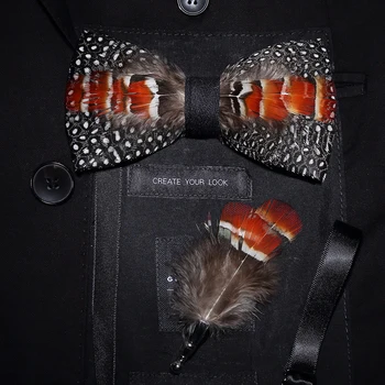 JEMYGINS 2019 originalaus dizaino peteliškę plunksnų lankas išskirtinį rankų darbo vyrų peteliškę sagė pin mediniai dovanų rinkinys vestuves