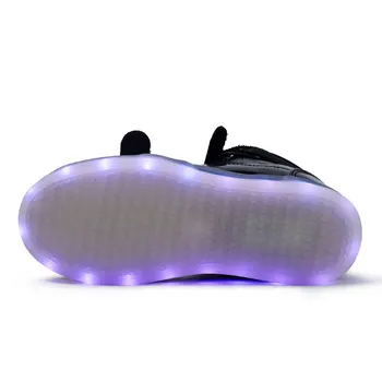 IGxx Aukšto Viršų LED Šviesos Iki Batai Vaikams Zip HooK&Loop Metalo USB Įkrovimo Žėrintis Batai LED Vaikas Šviesos LED Sportbačiai Berniukai