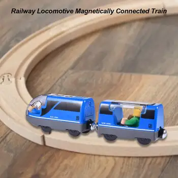 Geležinkelio Lokomotyvų Magnetinio Prijungtas Elektros Mažų Traukinį Magnetinių Bėgių Žaislas Suderinama Su Medinių Bėgių Metu Vaikams