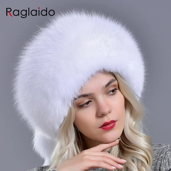 Raglaido natūralaus kailio kepurė su uodega elegantiškas moterų žiemos diamond triušis fox madingas stilingas purus kuklus, šiltas kaukolė skrybėlę