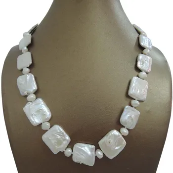 Nemokamas pristatymas stačiakampio baroko perlo formos karoliai POBŪDŽIO GĖLO vandens Baroko PERLAS KAROLIAI-gražus perlų papuošalui