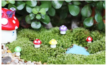 8 Vnt Atsitiktinių Spalvų Kawaii Papuošalai Grybų Fairy Sodo Miniatiūros Dekoratyvinis Micro Kraštovaizdžio Bonsai Augalų Sodas