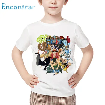 Vaikai Anime One Piece Spausdinti Juokingi marškinėliai Vaikų Vasaros Baltos Viršūnės Berniukų ir Mergaičių Animacinių Luffy&Chopper Dizaino T-shirt