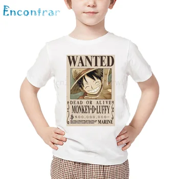 Vaikai Anime One Piece Spausdinti Juokingi marškinėliai Vaikų Vasaros Baltos Viršūnės Berniukų ir Mergaičių Animacinių Luffy&Chopper Dizaino T-shirt