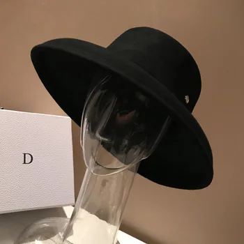 01902-shi 2019 naujų Grynos vilnos minkšti Hepburn stiliaus malonės lady fedoras bžūp vyrų, moterų laisvalaikio skrybėlę
