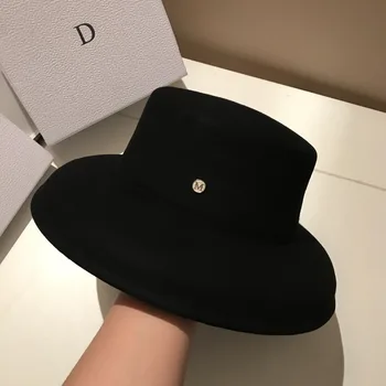 01902-shi 2019 naujų Grynos vilnos minkšti Hepburn stiliaus malonės lady fedoras bžūp vyrų, moterų laisvalaikio skrybėlę