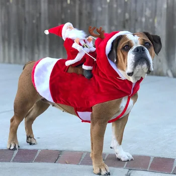 Winte Kalėdų Kostiumas Šunelis Kalėdų Drabužiai, Šunų Rūbai Santa Claus Žirgais Elnias Šunys Dress Up-30