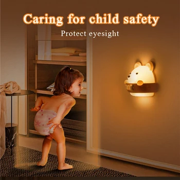 Lokys LED Naktinis Apšvietimas Naktiniai Sienos Naktį, Vaikų Miegamasis Apdailos Naktį Lempos, 3 Režimai, Reguliuojamas Ryškumas Nuotolinio Valdymo Dovanų