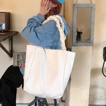 Drobė Moterų pečių maišą vientisos spalvos Rankinės didelės talpos 2020 naujus moteriškus Atsitiktinis didelis nešti Kelionės krepšys bolsos mujer Ranka Maišo