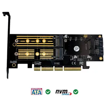 ALLOYSEED M. 2 NVMe SSD NGFF mSATA PCI-E 4X Pjesė mSATA 3 in 1 PCI-E Riser Paramos PCIe 2.0, PCIe 3.0 ir 4.0 plokštė