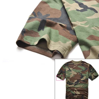 Naujas Taktinis Kamufliažas Drabužių Medžioklės Quick Dry T-shirt Vyrai Kvėpuojantis Armija, O Kaklo Marškinėliai, Rankovės Karinės Kovos Atsitiktinis marškinėliai