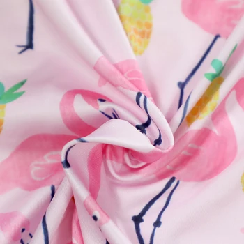 2018 m. Vasaros Kūdikiu Merginos Flamingas 3D Spausdinimo Trumpas Rankovės Nightgowns Vaikų Sleepwear Vaikai Pižamą Kūdikį Mergaičių Drabužiai