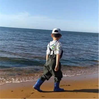ES 25-36 Vaikai Vandeniui Wader Kelnės Su Lietaus Batai Lauko Mergaitė, Berniukas, Žaisti Vandens Žūklės Paplūdimio Žvejybos Suspender Kelnės