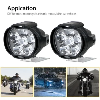 Lemputės Darbo lemputė 6 LED Darbo Lempa 12V 8W 6000K 2vnt 63*52mm Motociklas