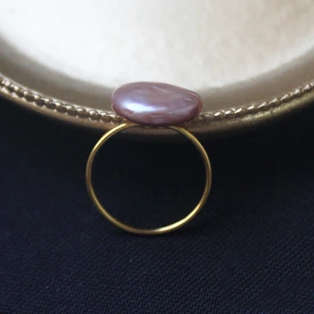 Gamtos Baroko Perlas Žiedai 14K Aukso Užpildytas Karka Žiedai Violetinės Perlų Papuošalai Mujer Bague Femme Rankų darbo Boho Moterų Žiedas