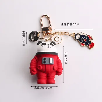 Animacinių Filmų Astronautas Keychain Asmenybės Panda Šuo Mielas Paketų Prižiūrėtojų Raktinę Vietos Robotas Berniukas Maišelį, Raktų Pakabukai Dovana Ornamentu Niekučių Pulteliais