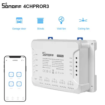 Sonoff 4CH PRO R3 Smart Switch 4 Gauja, 3 Darbo Režimai Virsta Susikabinti 