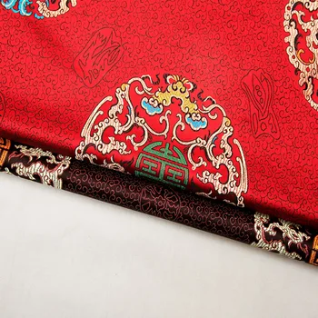 Senovinių kinų drakonas-raštuotas brokatas žakardo audinio medžiagos-satino drabužių audiniai 