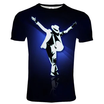 Populiarus Dainininkas, Šokėjas Michael Jackson 3D Atspausdintas Marškinėlius Vyrų, Moterų Atsitiktinis O-Kaklo trumpomis Rankovėmis Marškinėlius Hip-Hop Streetwear Tees Viršūnės