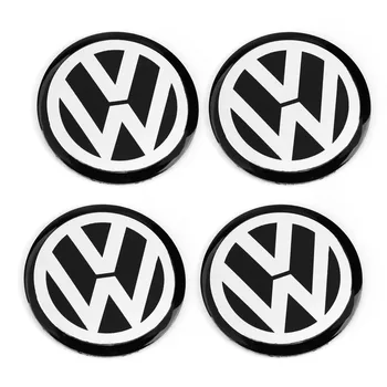 4pcs 56MM 5.6 cm Juodas Automobilių Ratų Centras Hub Bžūp Ženklelis Emblema Decal Varantys Lipdukas Stilius VW