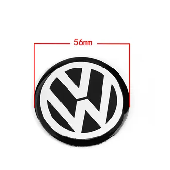 4pcs 56MM 5.6 cm Juodas Automobilių Ratų Centras Hub Bžūp Ženklelis Emblema Decal Varantys Lipdukas Stilius VW
