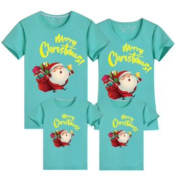 2020 Naują Kalėdų Šeimos T-shirt Girls Berniukas, Mama, Tėtis, T-marškinėliai, Tėvas, Motina, Sūnus, Dukra Drabužius Šeimos Atitikimo Komplektus