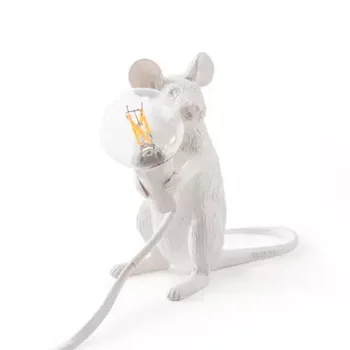 SELETTI Šiuolaikinės Dervos Pelės Stalo Lempa LED E12 pelės Stalo Lempos, Staliniai Šiaurės šalių Vaikų Kambario Dekoro LED Naktinis Apšvietimas EU/AU/US/UK Kištukas