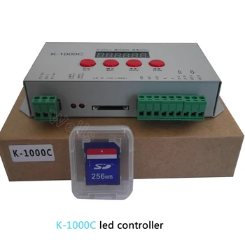 Nemokamas pristatymas K-1000C (T-1000S Atnaujinta) valdytojas WS2812B,WS2811,APA102,2813 LED 2048 Pikselių Programa Valdytojas DC5-24V