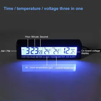 LED Laikrodis Skaitmeninis Stalo Laikrodis Automobilio Elektroninių Didelių Laiko Temperatūra Transporto priemonės Įtampos Signalą Ekranas Didmeninė Greitas pristatymas