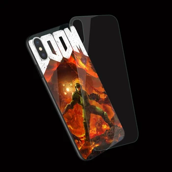 EWAU kaukolė žaidimas Doom Naujai Atvykusių Grūdintas Stiklas telefono dėklas skirtas iphone SE 2020 m., 5 5s SE 6 6s 7 8 plus X XR XS 11 pro Max