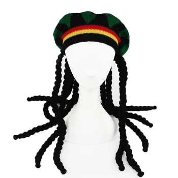 Hip-Hop Bžūp Megzti Perukas Nerijos Skrybėlę Vyrų Jamaikos Bob Marley Rasta Kepuraitė Žiemos Gorra Hombre Drei Reggae Czapka Zimowa