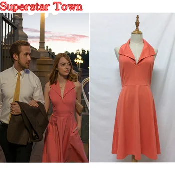 La La land Mia Rožinė Suknelė Cosplay Kostiumų Emma Stone Šalies Backless Moterų Suknelė Superžvaigždė Miestas