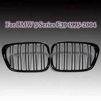 BMW E39 5Series 525i 528i 530i 1995-2004 Pora Blizgesys/Chrome Black Automobilių Priekiniai Inkstų Grotelės Grotelės Lenktynių Groteles