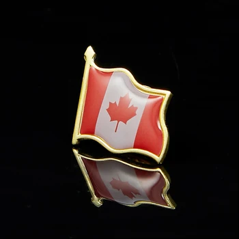 10VNT Kanada Garbanojimo 3D Vėliavos Sagė Aukso Pin Ženklelis Kanados Vėliavos Klevo Lapas