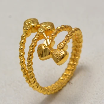 Dubajaus Aukso Spalvos Žiedų Moterų Žmogus Aukso Spalvos Afrikoje Žiedas Etiopijos Papuošalai, Arabų, Indijos, Nigerijos Artimųjų Rytų Metalo Vestuvių Žiedas