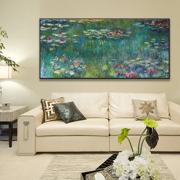 Claude Monet HD Vandens Lelijos impresionistinis stilius Drobė Spausdinti Tapybos Meno Didelio Dydžio 
