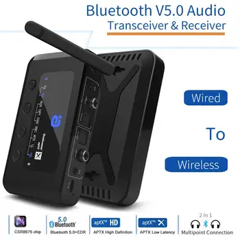Bluetooth 5.0 Ilgo Nuotolio Aptx HD Low Latency Optinis Coaxial SPDIF RCA Aux 3,5 mm Garso TELEVIZIJOS Siųstuvas, Muzikos Imtuvas, Adapteris,