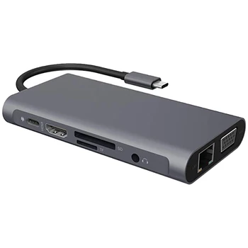 USB 3.1 Tipas-C Hub Su RJ45 HDMI Adapteris 4K 