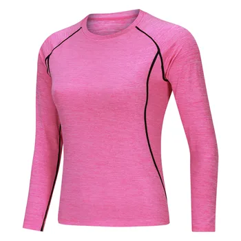 Moterų Joga ilgomis Rankovėmis Greitai-Džiovinimo T-Shirt Sporto Top Fitneso Salė Marškinėliai Veikia Mokymo Kvėpuojantis