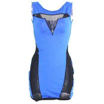 Suknelės Juoda Mėlyna Akių Skydelis Pieštuku Lieknėjimo Įrengti Mini Bodycon Suknelė Matyti Per Mini Trumpas Klubas Karšto Suknelė W84317