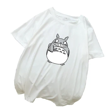Nauja Vasaros T Marškinėliai Moterims Korėjos Ulzzang Tumblr Kawaii Totoro Animacinių Filmų Atspausdinta Tee Marškinėliai Femme Harajuku Streetwear Drabužius