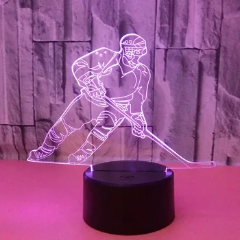 YIMIA Ledo Ritulio Žaidėjas Modelio 3D Naktį Šviesos USB Naujovė Dovanos, 7 Spalvų Keitimas LED Stalas Stalo Touch Bazės Lempos Vaikų Dovanų
