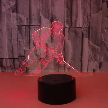 YIMIA Ledo Ritulio Žaidėjas Modelio 3D Naktį Šviesos USB Naujovė Dovanos, 7 Spalvų Keitimas LED Stalas Stalo Touch Bazės Lempos Vaikų Dovanų