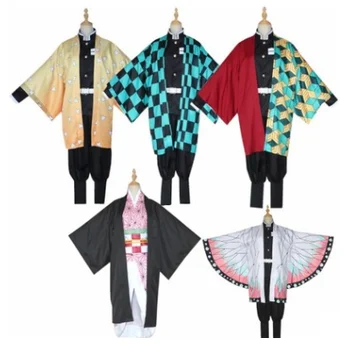 Nauja Japonų Anime Demon Slayer Kimetsu Nr. Yaiba Kamado Nezuko Cosplay Moterų Kimono Cosplay Kostiumai, Perukai drabužiai