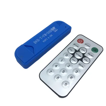 TV Tuner USB2.0 Mėlyna TV Stick DAB FM DVB-T RTL2832U R820T SDR RTL-SDR Dongle Stick Skaitmeninės TV Imtuvas IR Nuotolinio valdymo Su Antena