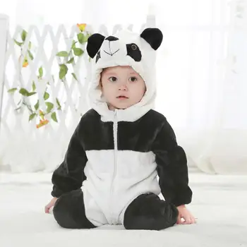 Vilnos Kūdikių Romper Balta Juoda Jumpsuit Juoda Balta Panda Baby Romper 6 8 10 12 24 Mėnesių Pyplys Drabužius RL2-A