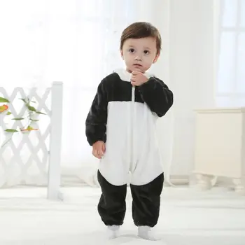 Vilnos Kūdikių Romper Balta Juoda Jumpsuit Juoda Balta Panda Baby Romper 6 8 10 12 24 Mėnesių Pyplys Drabužius RL2-A