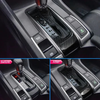 Anglies Pluošto Pavarų Perjungimo Slenkstukai Honda Civic X 2016-2020 10-ojo Sedanas Sedanas Sedanas prietaisų Skydelio Pavarų Svirties Priedai