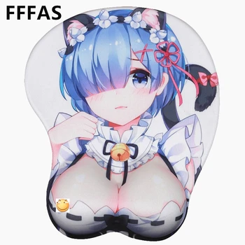 FFFAS Suaugusių Seksualus 3D Mouse Pad Mat Mados Riešo Poilsio Kilimėlis Anime Juokinga Dovana Rem 